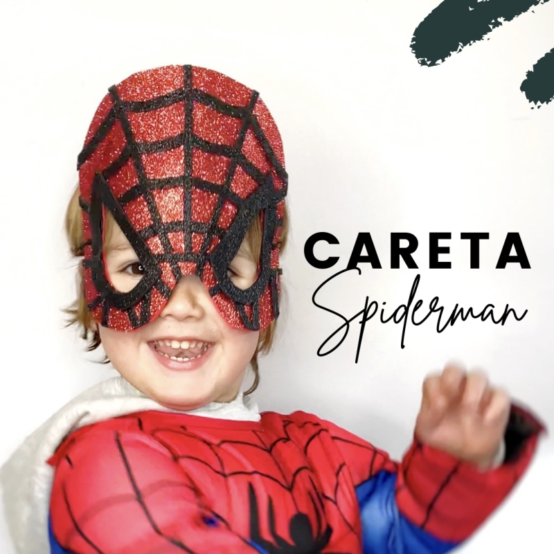 Plantilla careta Spiderman gratis 
